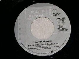 STEVIE NICKS LEATHER AND LACE PROMO 45 RPM RECORD VINTAGE 1981 - $18.99