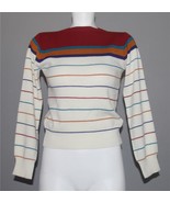 VTG Varying Stripes Lightweight No-Collar Pullover Acrylic Sweater Wm&#39;s ... - $504.01 MXN