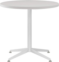 Senglida White Dining Table Round Small Office Table Conference Table Coffee - £199.86 GBP