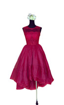 Rosyfancy Burgundy Multilayer High-low Puffy Organza Short Prom / Party Dress - £138.41 GBP