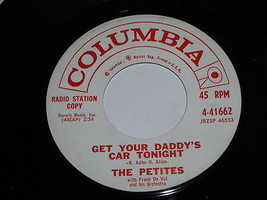 The Petites Get Your Daddy's Car Tonight Sun Showers 45 Rpm Record Vinyl Promo - $34.99