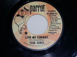Tom Jones Love Me Tonight Hide And Seek Promotional 45 Rpm Record Vintage - £15.17 GBP