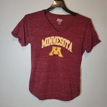 University of Minnesota Womens Shirt Med V Neck Maroon Heathered Blue 84 Brand - $11.99