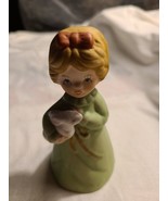 Vintage Jasco Royal Majestic Porcelain Bell Girl with Bunny Bell - $9.49