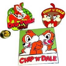 Disney Pin Bundle Chip Dale Lot 3 Vtg 1999 Countdown 2001 Acorn Nutshell Square - £19.66 GBP