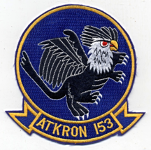 USN Attack Squadron ATKRON 153 Large 5&quot; Souvenir Embroidered Patch - $10.00