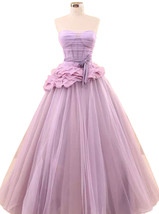 Rosyfancy Strapless Corset Bodice Petals Embellished Long Evening Ball Gown - $275.00