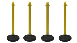 PLASTIC STANCHION HEAVY DUTY 4 PCS SET COLOR IN YELLOW VIP CROWD CONTROL - $128.69