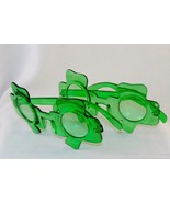2 Pairs Shamrock Glasses Green Frames & Lenses ~ St. Patrick's Day Party Gear - £7.79 GBP