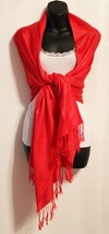Red High Quality Pashmina Wool Soft Large Scarf Shawl paisley - $18.98