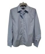 Lands End Women’s Baby Blue Button Front Collared Blouse Top No Iron Siz... - $29.84 CAD