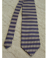 Kenneth Cole New York Men&#39;s Neck Tie Silk Diamond Pattern Navy Tan White... - £3.15 GBP