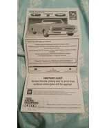 AMT~ERTL~ 1965 Pontiac GTO~ Instructions Only - $7.91