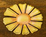Vintage Hippie Costume Jewelry Bright Yellow Peach Daisy Flower Brooch Pin - $28.70
