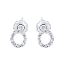 14K White Gold Plated 0.10Ct Round Cut Moissanite Initial O Stud Earrings Gift - £45.08 GBP