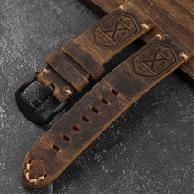 Premium Italian Leather Handmade Watch Strap 22mm Flottiglia Brown Black - £18.97 GBP