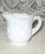 Milk Glass Creamer-Diamond Quilt-Saw Tooth - Mini- 2.5" - $8.00