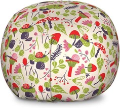 Ambesonne Mushroom Storage Toy Bag Chair, Forest Life Themed, Cream Green - $68.25