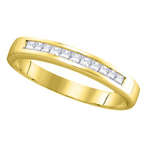 14kt Yellow Gold Princess Channel-set Diamond Single Row Wedding Band Size 8 - $418.00