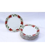 Gibson Poinsettia Holiday Christmas Salad Plates 7.5&quot; Lot of 8 - £30.86 GBP