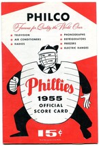 Philadelphia Phillies v Milwaukee Baseball Game Program-MLB scored- 1955 - $31.04