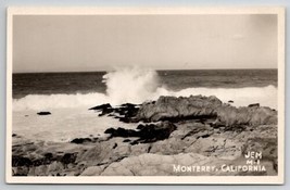 Monterey California RPPC Crashing Waves Real Photo Postcard M26 - £10.37 GBP
