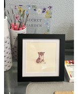 Framed Original Hand painted Miniature watercolor painting of a Cat - $35.64