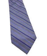 Calvin Klein Tie Silver Gray Blue Stripe 100% Silk 3.5&quot; Career Preppy Co... - $27.61