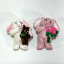 Fun World Easter Pins Lot Bunny with Roses and a Chocolate Rabbit - £9.33 GBP