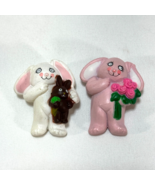 Fun World Easter Pins Lot Bunny with Roses and a Chocolate Rabbit - $12.50