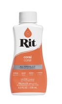 Rit All-Purpose Liquid Cloth Fabric Dye, Coral, 8 Fl. Oz. - £4.65 GBP