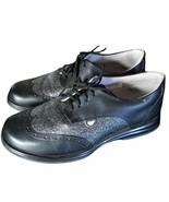 Sandbaggers Womens Black and Sparcke Leather Golf Shoes  Charlie Size 7 - £42.60 GBP