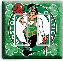Boston Celtics Basketball Team Double Gfi Light Switch Wall Plate Cover Man Cave - £8.91 GBP