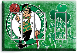 Boston Celtics Basketball Team Triple Gfi Light Switch Wall Plate Cover Man Cave - £13.37 GBP