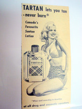 1953 Ad Tartan Suntan Lotion Tartan Let&#39;s You Tan Never Burn Canada&#39;s Fa... - $7.99