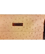 WOMENS MICHE TAN BLACK TRIM OSTRICH SKIN DESIGN 18&quot; X 13&quot;X 5&quot; SHOULDER B... - $20.90 CAD