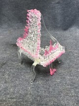Spun Glass Grand Piano With Hot Pink Accent Figurine Excellent - £7.75 GBP