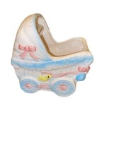 Napcoware Planter Music Box Hand Painted Baby Buggy Carriage gift shower... - $17.98