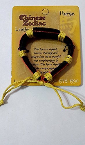 Chinese Zodiac Leather Bracelet with Adjustable Sizing (Horse) [Misc.] - $0.98