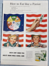 1944 Green Giant WWII Vintage Print Ad Eat Like a Patriot Niblets Americana - £11.51 GBP