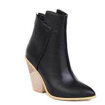 Autumn Winter New Super High Heel Boots Short Pointed Pattern Color Matching Thi - £74.87 GBP