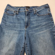 J. Crew 10&quot; High Rise Skinny Denim Jeans Women&#39;s Size 31 Blue Button Fly Raw Hem - $13.37