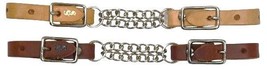 Western Horse Leather Double Curb Chain Strap Attach to the bit on the b... - £7.82 GBP