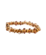 Clear Glass Bead Bracelet Stretchy with Gold Tone Spacers 7 Inches Boho - €5,94 EUR