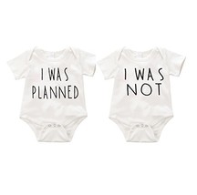 I Was planned I was not - Dual Twins 2 set Baby Creeper Romper Toddler - £22.70 GBP