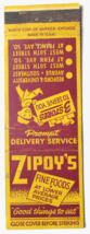 Zipoy&#39;s - Minneapolis, Minnesota Grocery Advertisement 20 Strike Matchbook Cover - £1.56 GBP