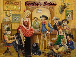 Bentley&#39;s Western Saloon Beautiful Girls Strong Spirits Metal Sign by Lee Dubin - £24.12 GBP