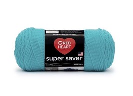 Red Heart Super Saver Yarn, Turque Blue, 7 Oz., 4-Medium/Worsted, Acrylic - £6.22 GBP