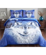 WOLFS BLUE BLANKET  WITH SHERPA VERY SOFTY THICK &amp; WARM 3 PCS KING SIZE - $1,272.89 MXN