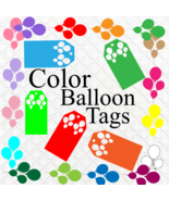Color Balloon Tags-Digital Clipart-Gift Cards-Gift Tag-Jewelry-Tshirt-Sc... - $37.30 MXN
